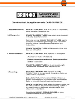 Brunox Carbonpflege Datenblatt