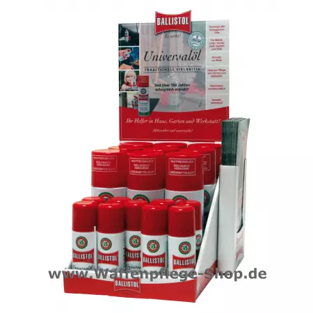 Display Ballistol Öl-Spray 9 x 50 ml + 9 x 200 ml Display Ballistol Öl-Spray 9 x 50 ml + 9 x 200 ml