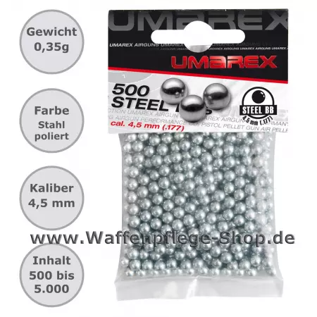 Stahl Rundkugeln Kaliber 4,5 mm / .177 0,35 g Umarex Stahl Rundkugeln Kaliber 4,5 mm / .177 0,35 g Umarex