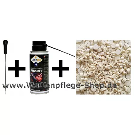 1-teiliger VFG Putzstock 4 - 4,5 mm und Laufreiniger Filze und SchleTek Airsoft Spray 1-teiliger VFG Putzstock 4 - 4,5 mm und Laufreiniger Filze und SchleTek Airsoft Spray