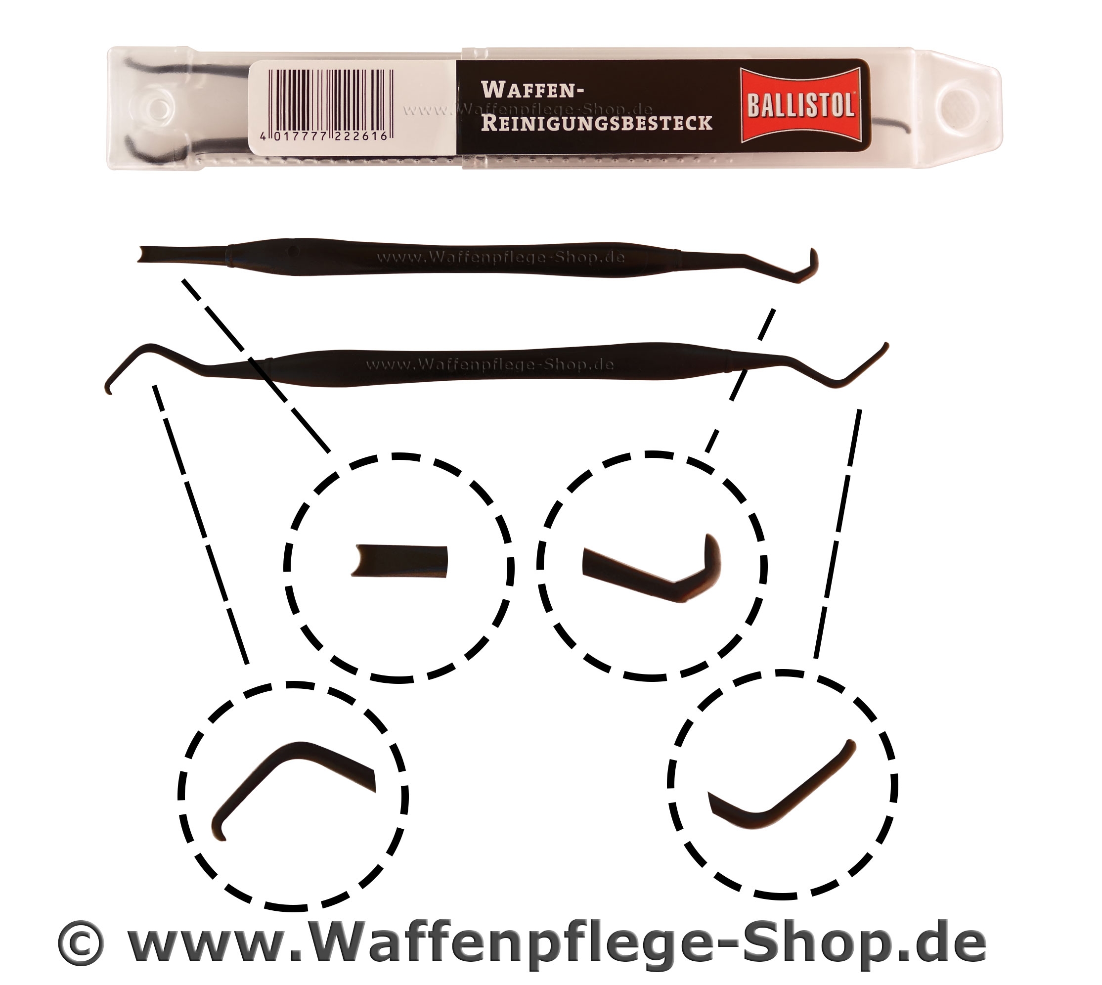 Ballistol Waffen-Reinigungsbesteck Aus Kunststoff - Für Gründliche Pflege Von Verschluss & Scharnieren